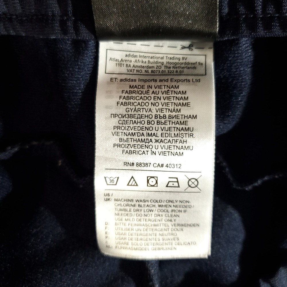 Adidas Track Pants Mens XL Navy Blue 3 Stripe Athletic Drawstring Training Pro X - Picture 9 of 10